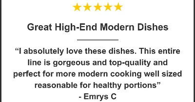 A five-star review describes the manufacturer's dinnerware set as high-end, stylish, top quality and ideal for healthy portions.Cindy H gave the 16-piece Artesano dinnerware set a five-star rating: "Very good!!!!
