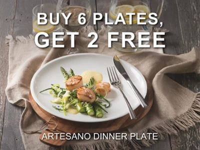 Cyber Monday promotional banner for the Artesano dinner plate.