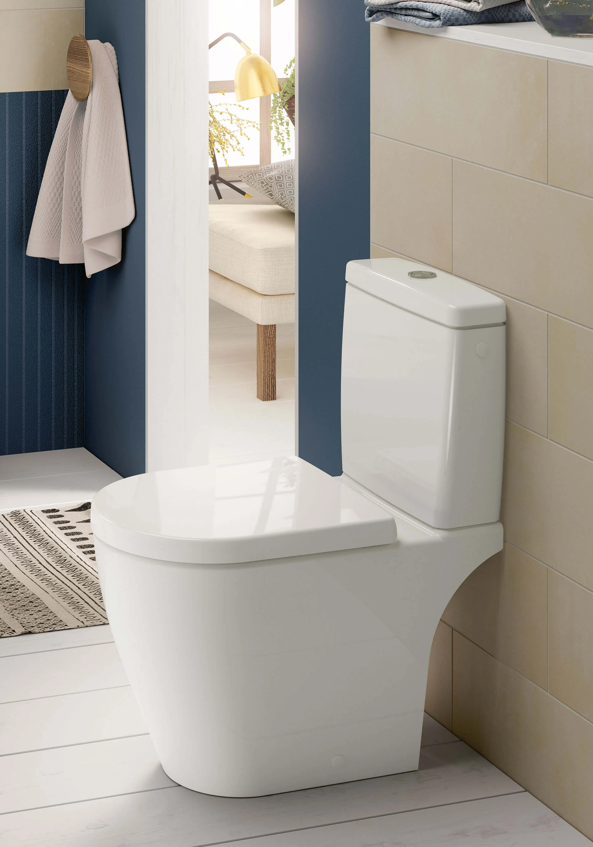Stand-WC mit Spülkasten – Klassisch & funktional
