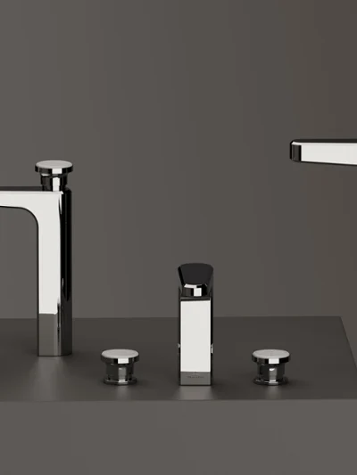 Auswahl an Villeroy & Boch Vea Armaturen in Chrome – vom Waschtischarmatur bis zur Wannenlösung, vielseitig und zeitlos elegant.