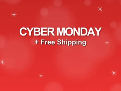 Promotional banner for Cyber Monday deals.