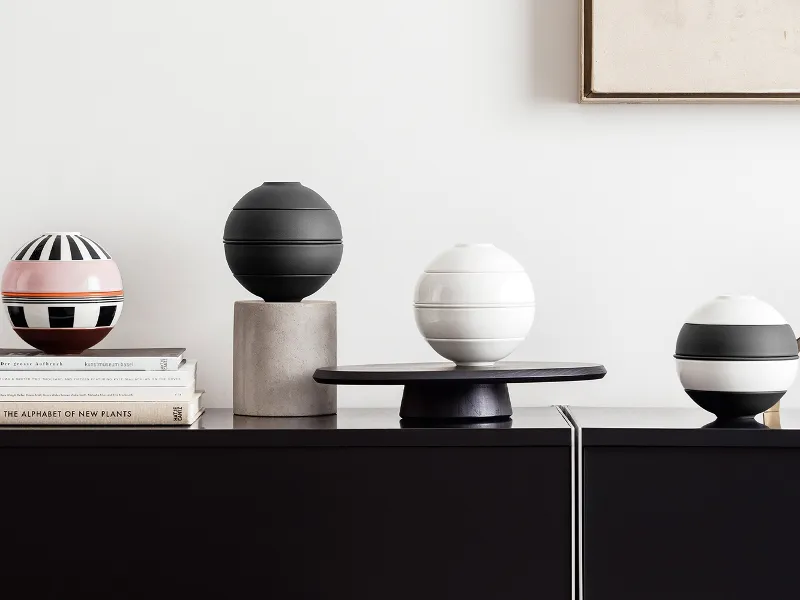 La Petite Boule four patterns shown on table