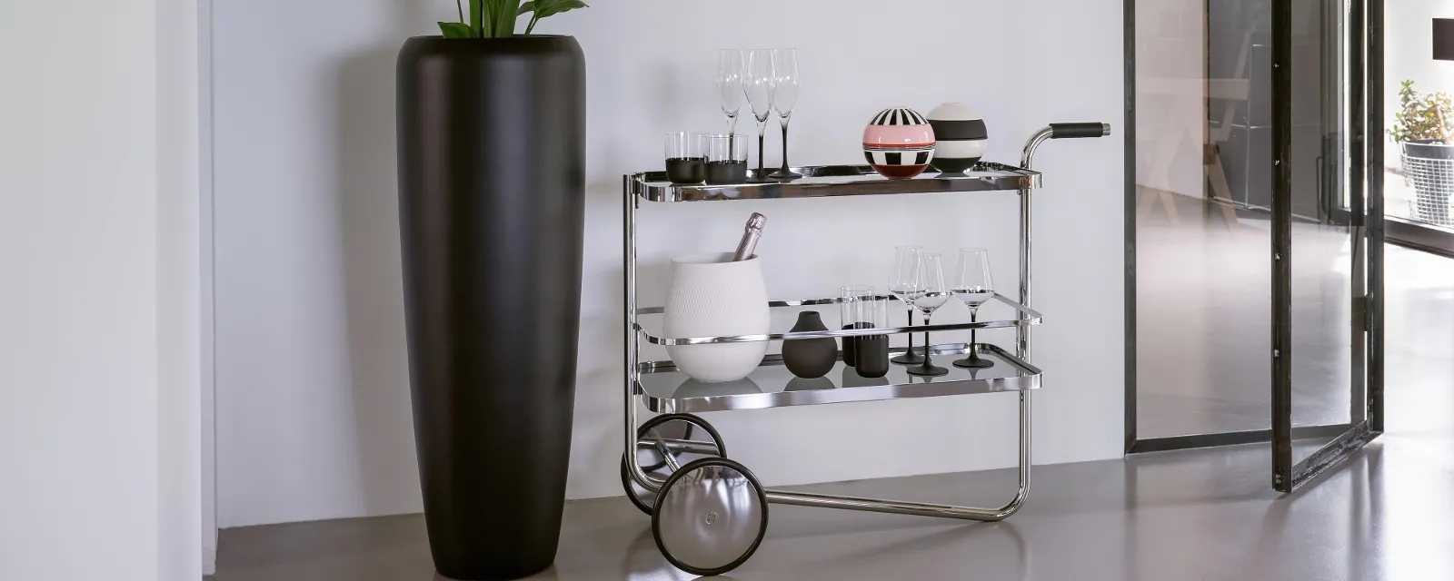 Iconic on Thonet serving trolley.