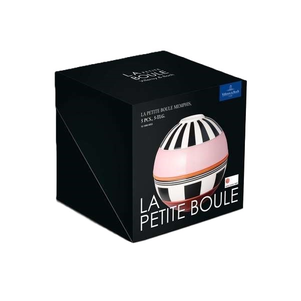 an image of the la petite boule gift box, a blue box with a colorful image of the memphis la petite boule